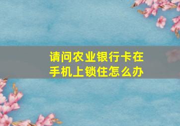 请问农业银行卡在手机上锁住怎么办