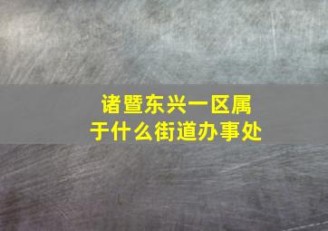 诸暨东兴一区属于什么街道办事处