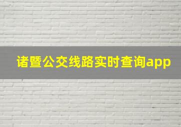 诸暨公交线路实时查询app