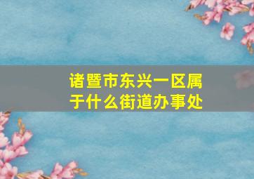 诸暨市东兴一区属于什么街道办事处