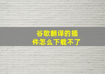 谷歌翻译的插件怎么下载不了