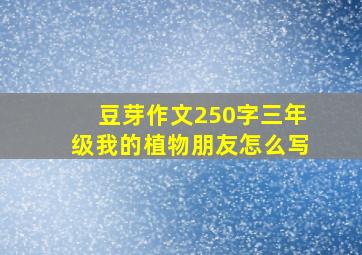 豆芽作文250字三年级我的植物朋友怎么写