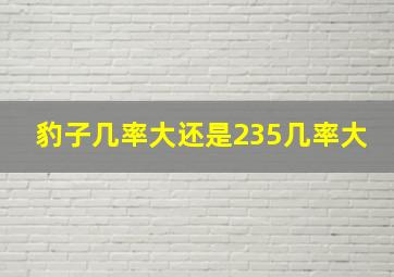 豹子几率大还是235几率大