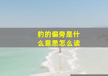 豹的偏旁是什么意思怎么读