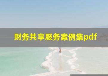 财务共享服务案例集pdf