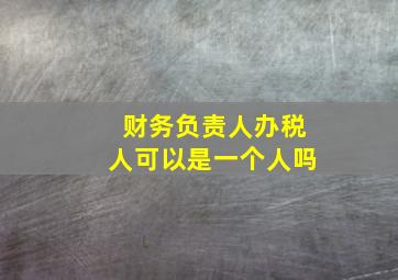 财务负责人办税人可以是一个人吗