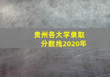 贵州各大学录取分数线2020年