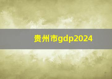 贵州市gdp2024