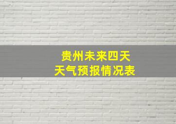 贵州未来四天天气预报情况表