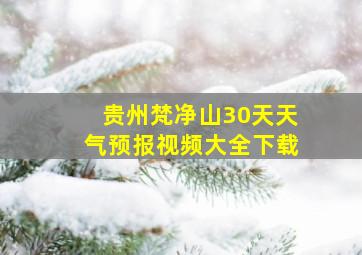 贵州梵净山30天天气预报视频大全下载