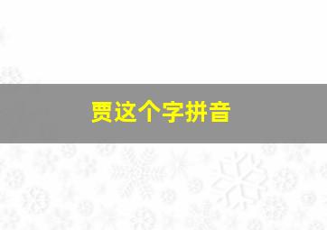 贾这个字拼音