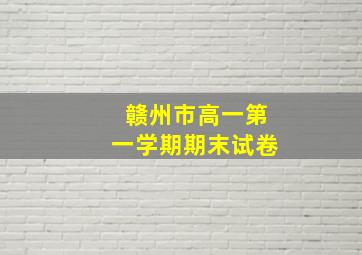 赣州市高一第一学期期末试卷