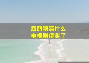 赵丽颖演什么电视剧得奖了