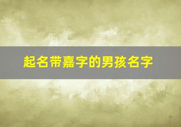 起名带嘉字的男孩名字