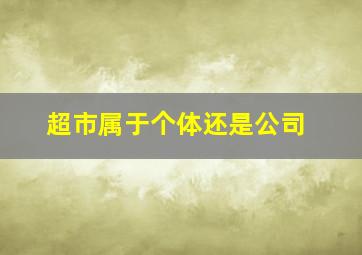 超市属于个体还是公司