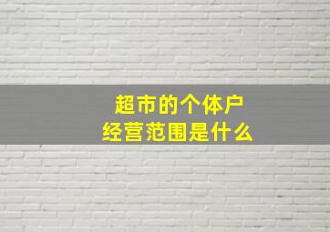 超市的个体户经营范围是什么