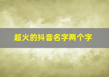 超火的抖音名字两个字