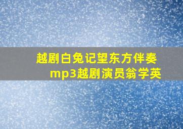 越剧白兔记望东方伴奏mp3越剧演员翁学英