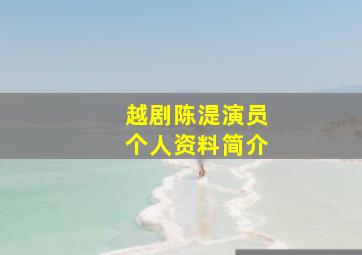 越剧陈湜演员个人资料简介