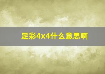 足彩4x4什么意思啊