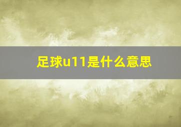 足球u11是什么意思