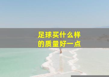 足球买什么样的质量好一点