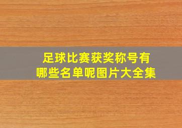 足球比赛获奖称号有哪些名单呢图片大全集