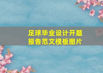 足球毕业设计开题报告范文模板图片