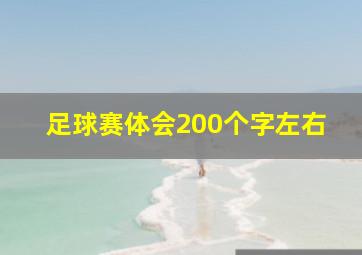 足球赛体会200个字左右