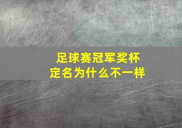 足球赛冠军奖杯定名为什么不一样