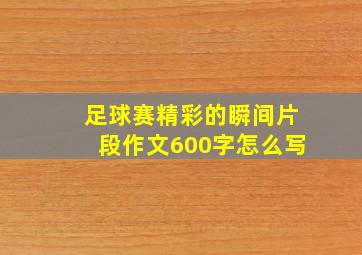 足球赛精彩的瞬间片段作文600字怎么写