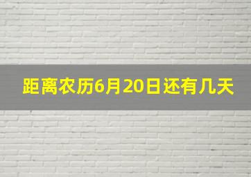 距离农历6月20日还有几天