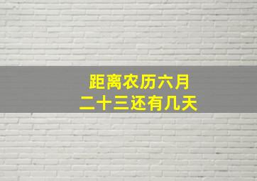 距离农历六月二十三还有几天