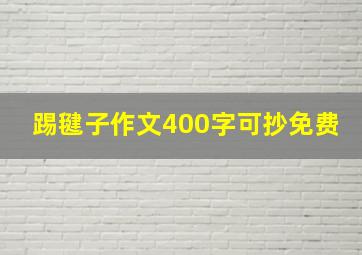 踢毽子作文400字可抄免费