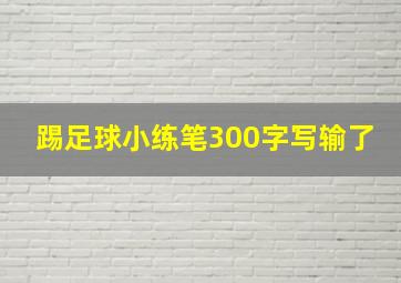 踢足球小练笔300字写输了