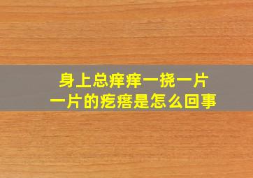 身上总痒痒一挠一片一片的疙瘩是怎么回事