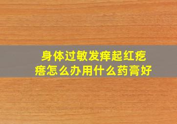 身体过敏发痒起红疙瘩怎么办用什么药膏好