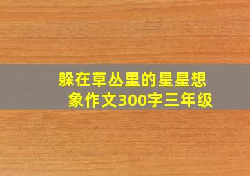 躲在草丛里的星星想象作文300字三年级