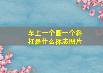 车上一个圈一个斜杠是什么标志图片