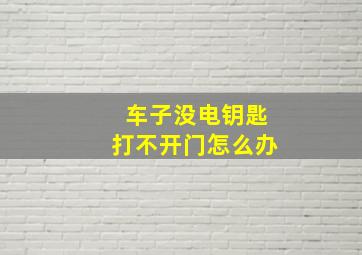 车子没电钥匙打不开门怎么办