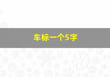 车标一个5字