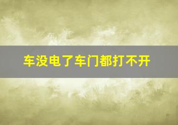 车没电了车门都打不开