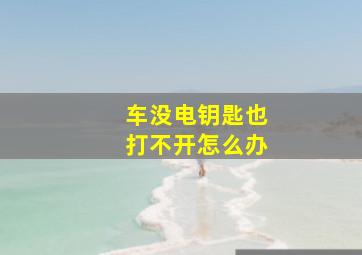 车没电钥匙也打不开怎么办