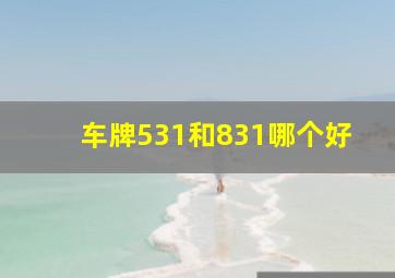 车牌531和831哪个好