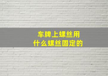 车牌上螺丝用什么螺丝固定的