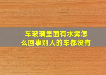 车玻璃里面有水雾怎么回事别人的车都没有