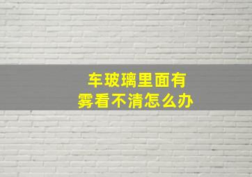 车玻璃里面有雾看不清怎么办