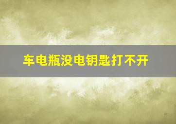 车电瓶没电钥匙打不开