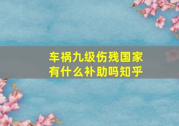 车祸九级伤残国家有什么补助吗知乎