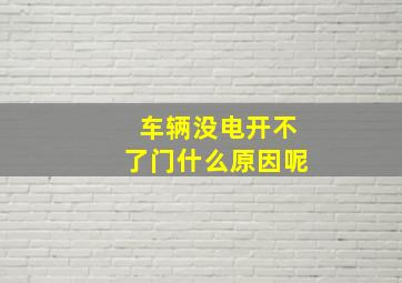 车辆没电开不了门什么原因呢